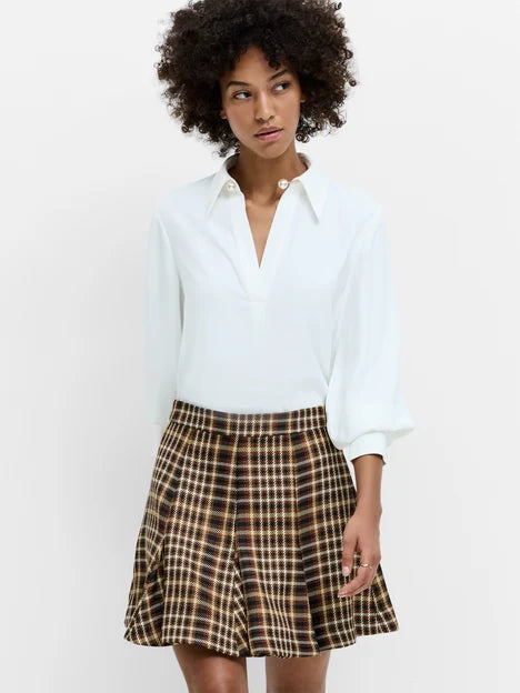 French Connection Arezzo White Pearl Trim Shirt