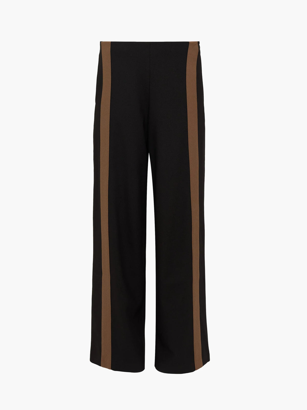 French Connection Veda Black Contrast Stripe Wide Leg Trousers