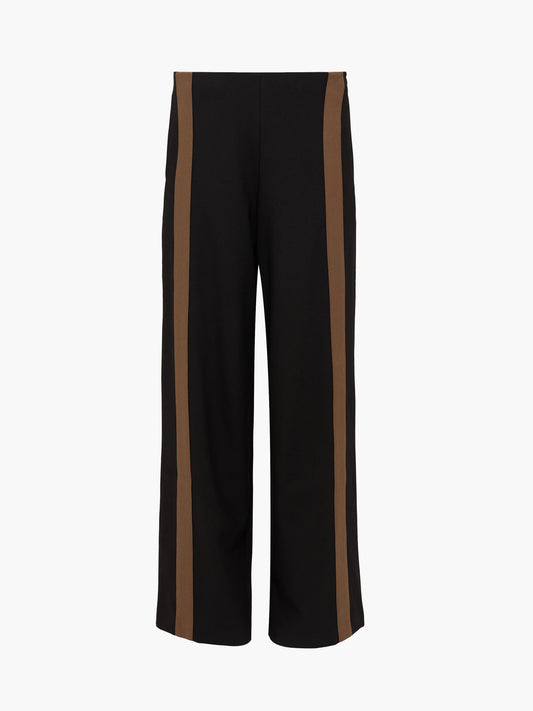 French Connection Veda Black Contrast Stripe Wide Leg Trousers