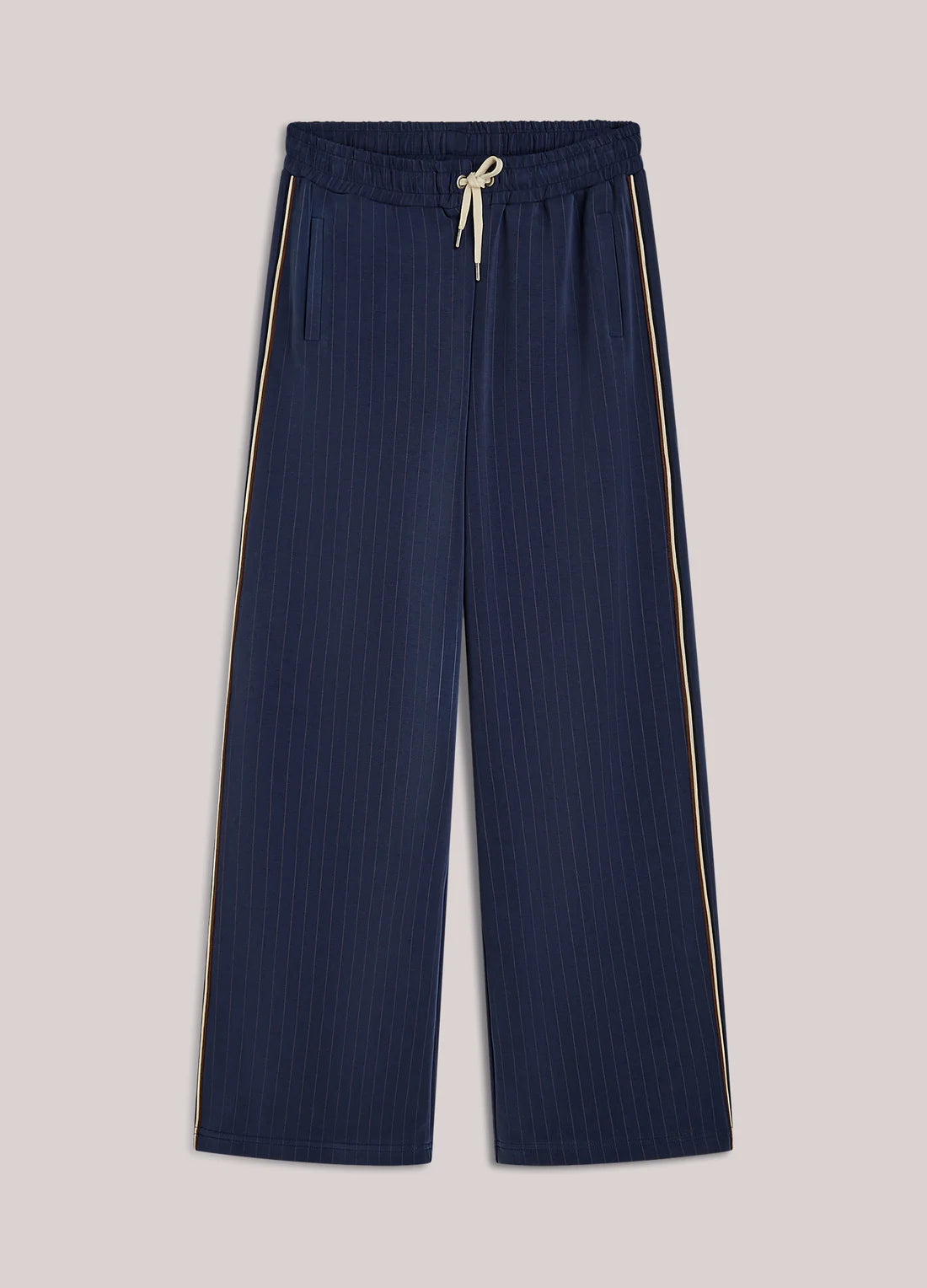 Summum Pinstripe Trousers in Scuba Fabric