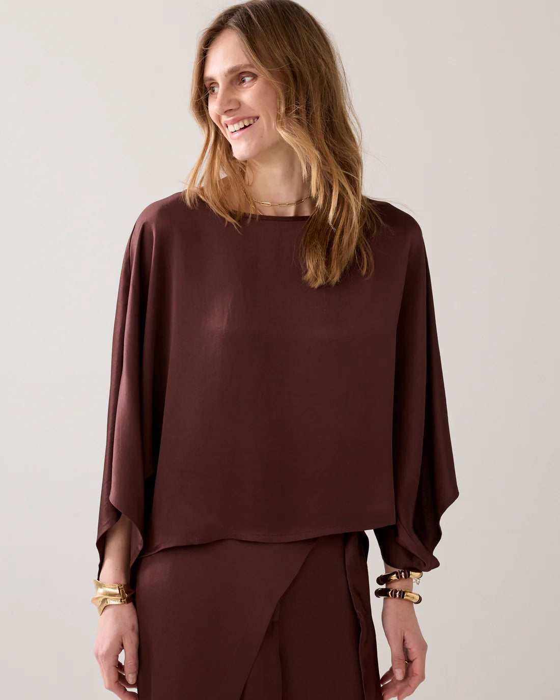 Summum Silky top with Kimono Sleeeves