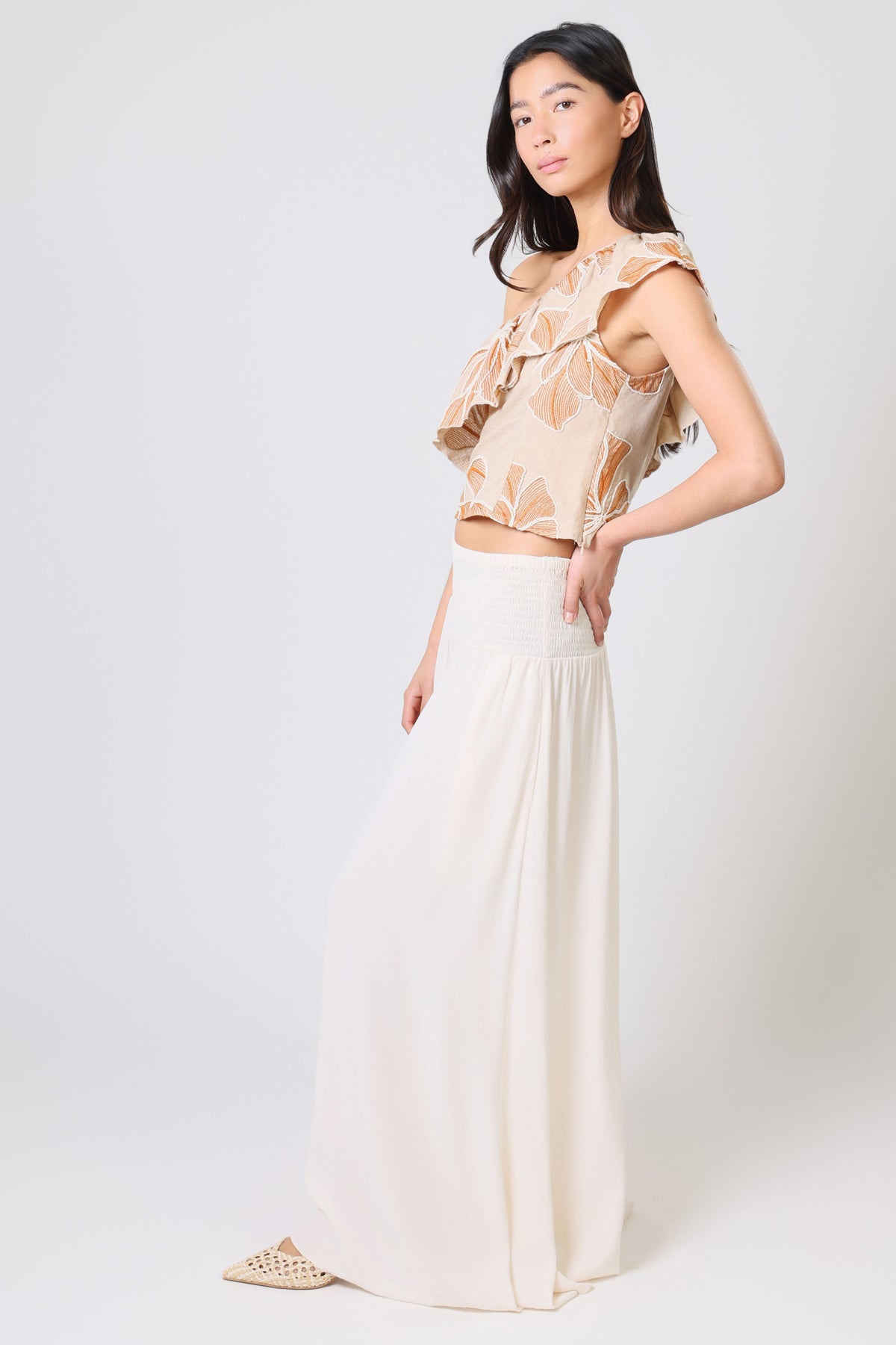 Traffic People Cream Tea Aurora Wide Leg Trousers