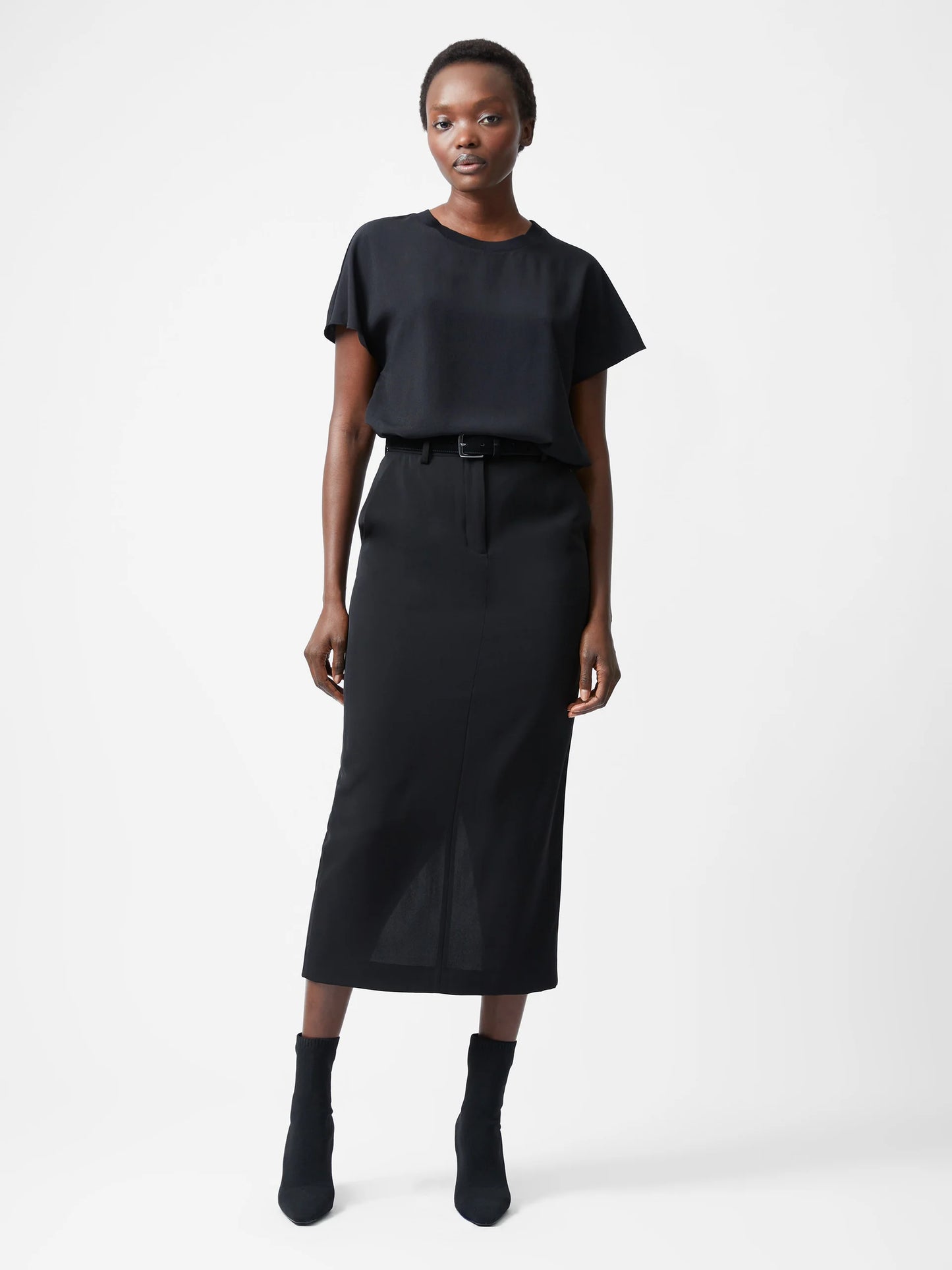 French Connection Caprina Recycled Crepe Crew Neck Top