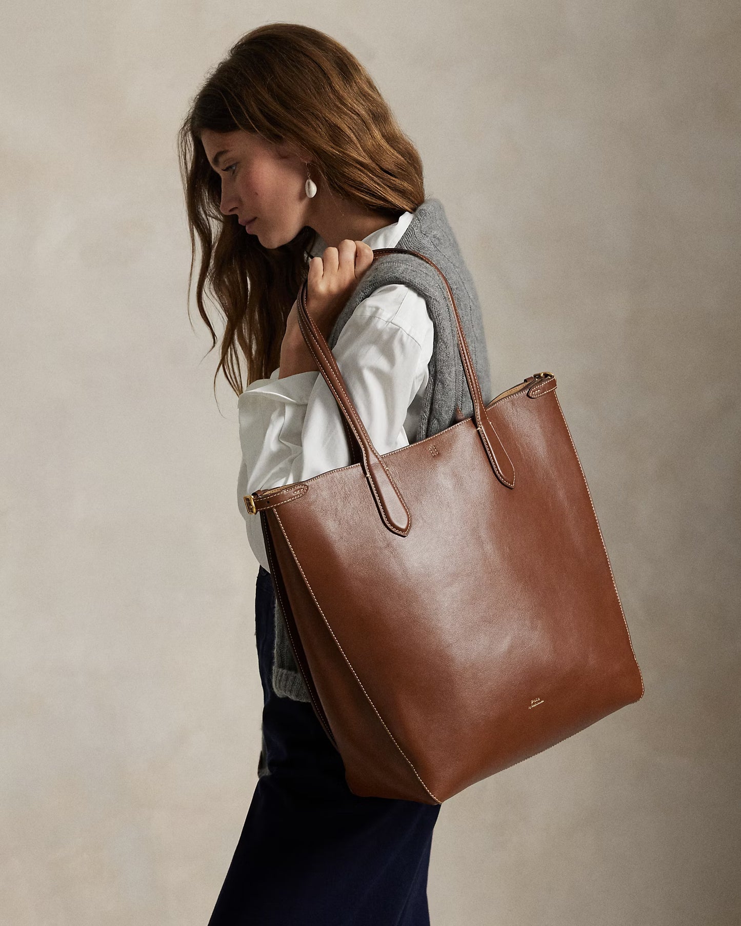 Polo Ralph Lauren Bellport Leather North-South Tote