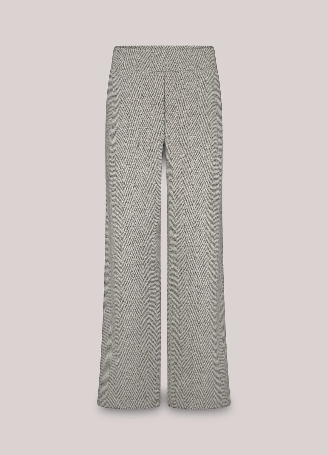 Summum Wide Leg Herringbone Jacquard Trousers