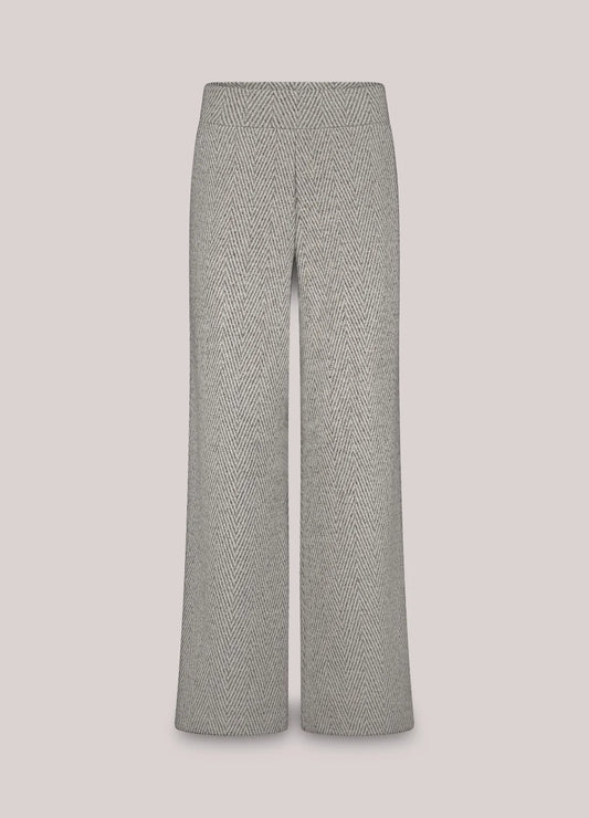 Summum Wide Leg Herringbone Jacquard Trousers