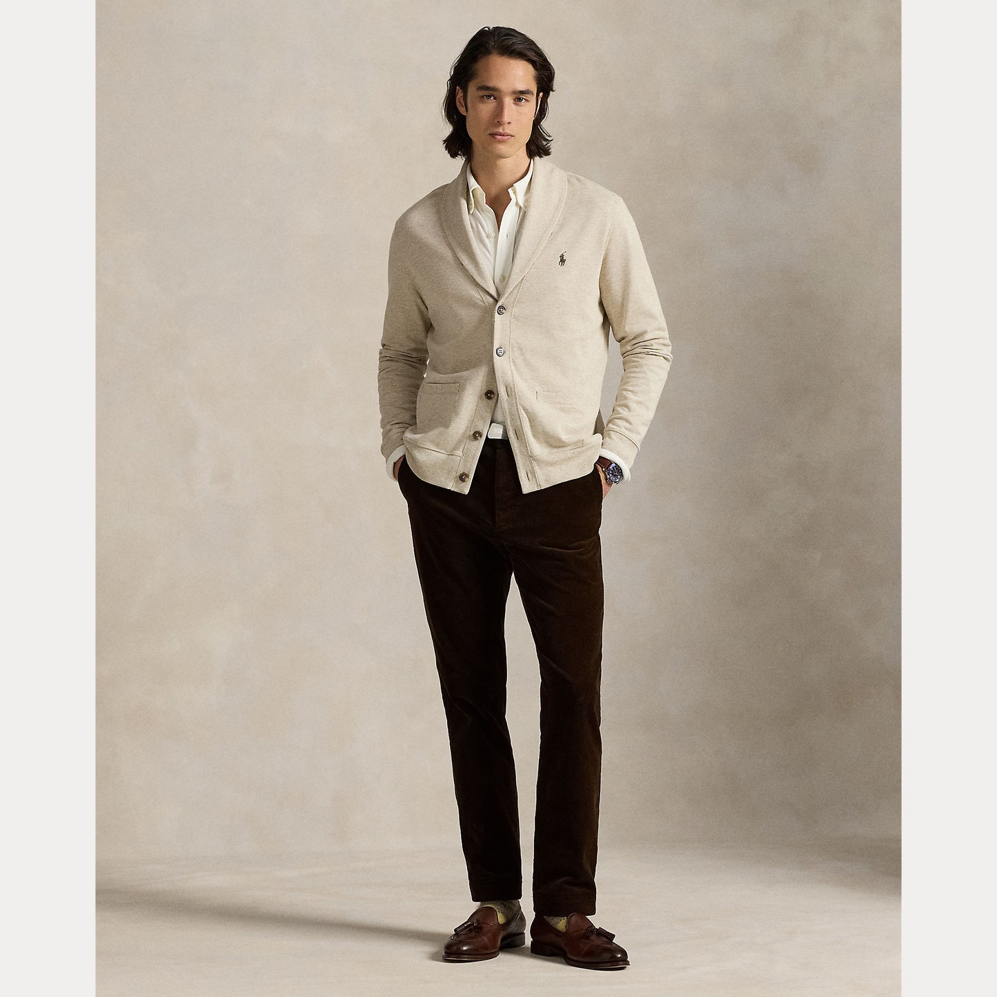 Polo Ralph Lauren Luxury Jersey Shawl-Collar Cardigan