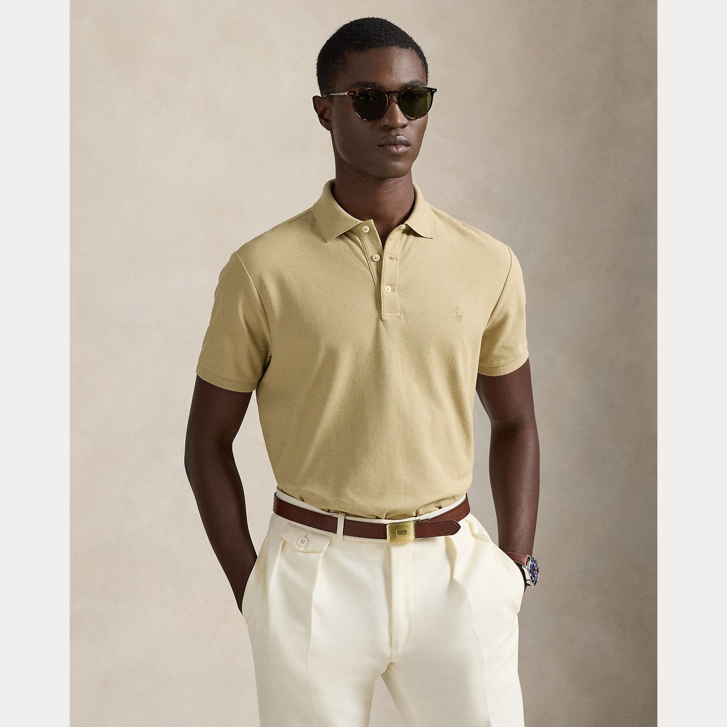 Polo Ralph Lauren Custom Slim Fit Honeycomb-Mesh Polo