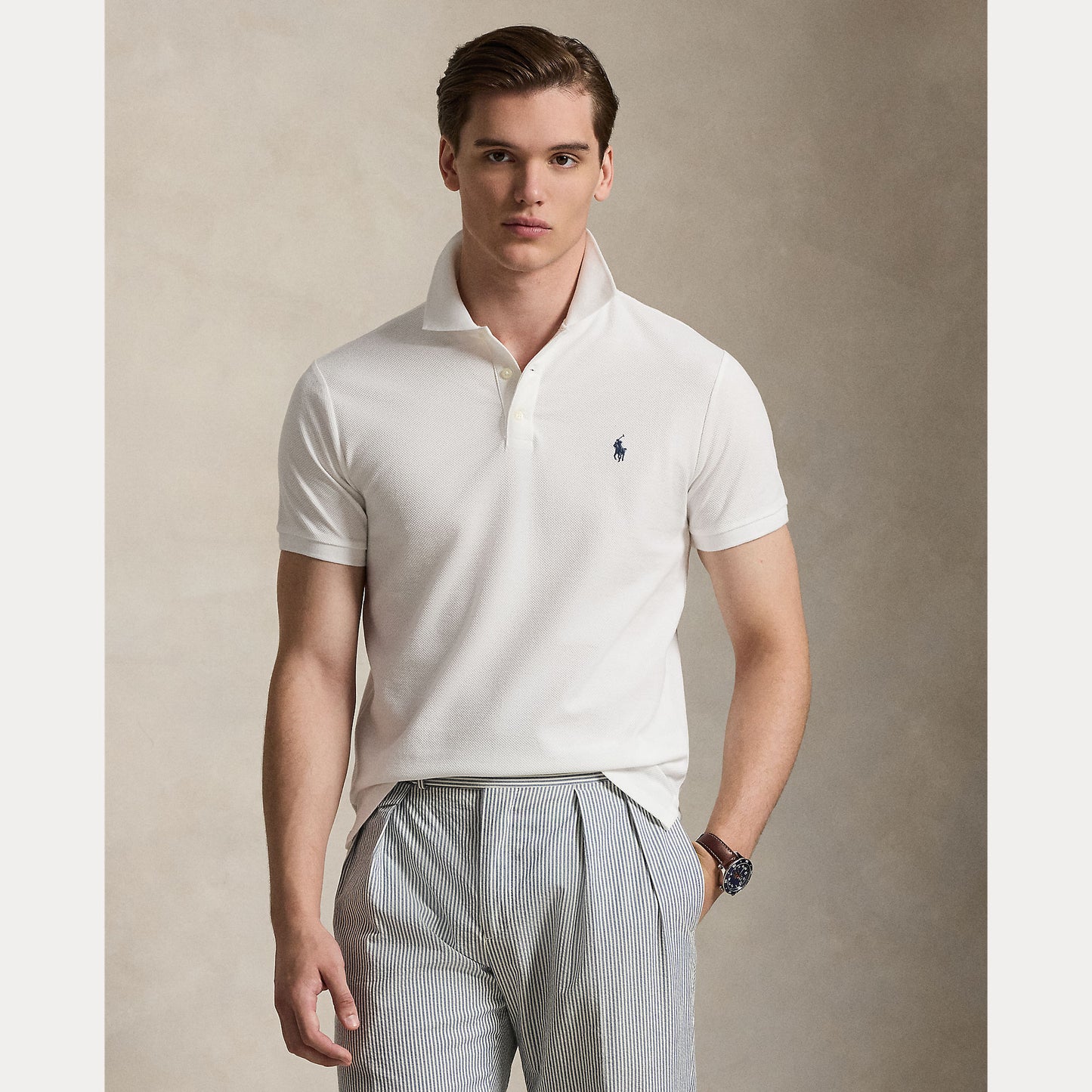 Polo Ralph Lauren Custom Slim Fit Honeycomb-Mesh Polo