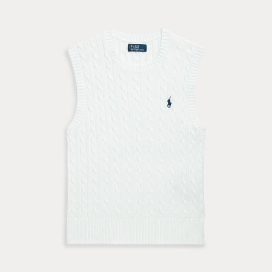 Cable Knit Cotton Sweater Vest