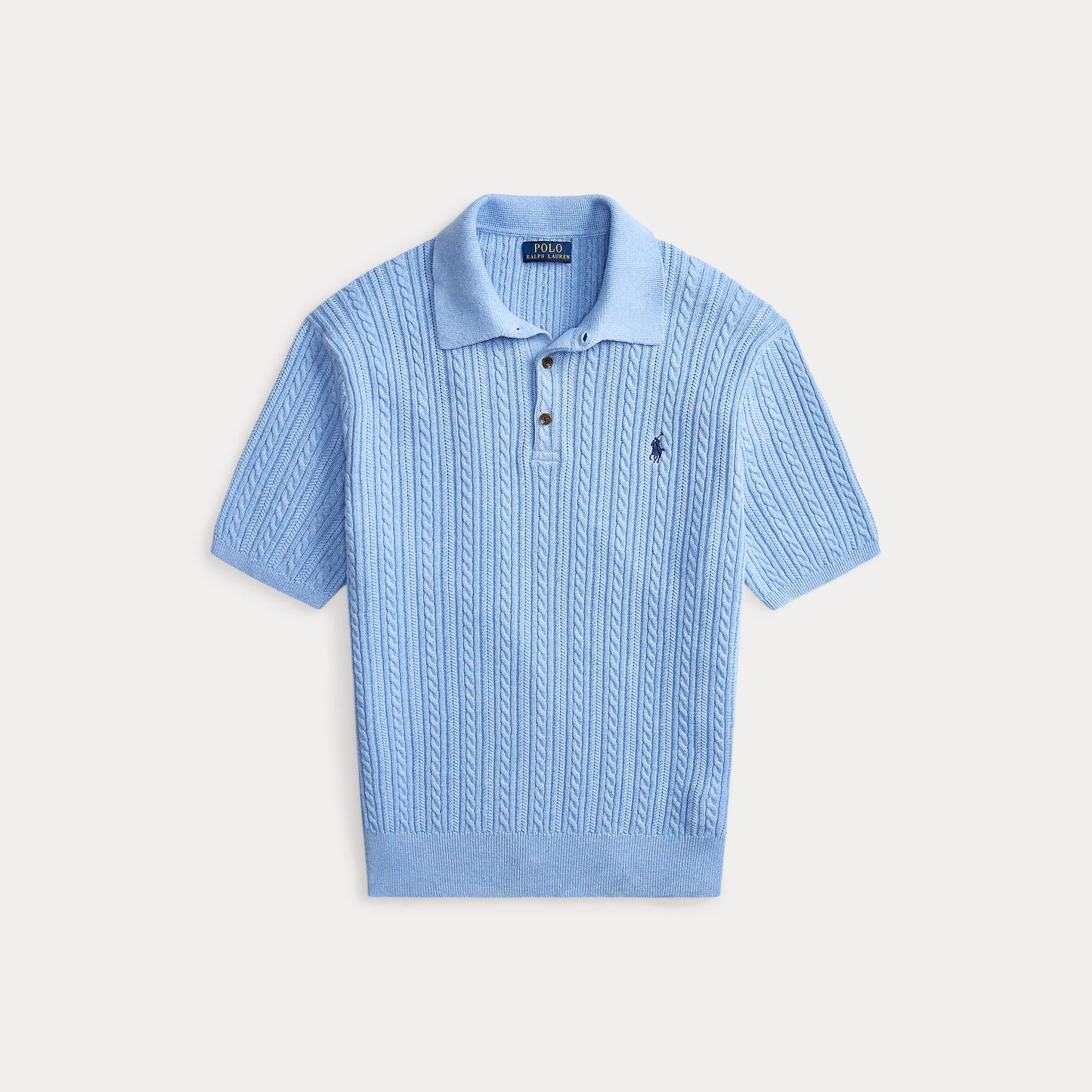 Polo Ralph Lauren Cable-Knit Cotton Polo Sweater