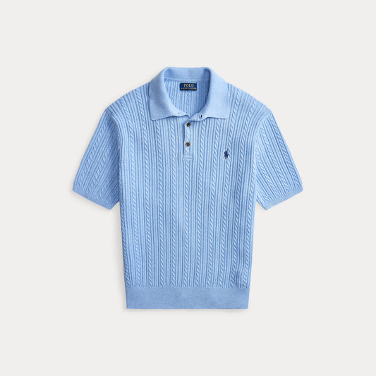 Polo Ralph Lauren Cable-Knit Cotton Polo Sweater