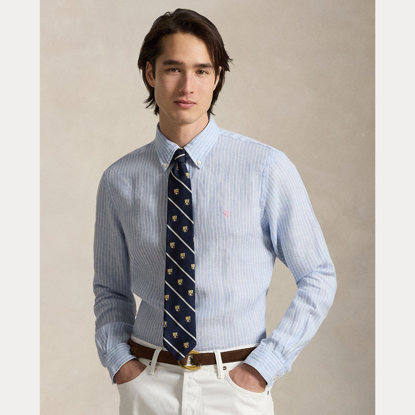 Polo Ralph Lauren Custom-Fit Striped Linen Shirt