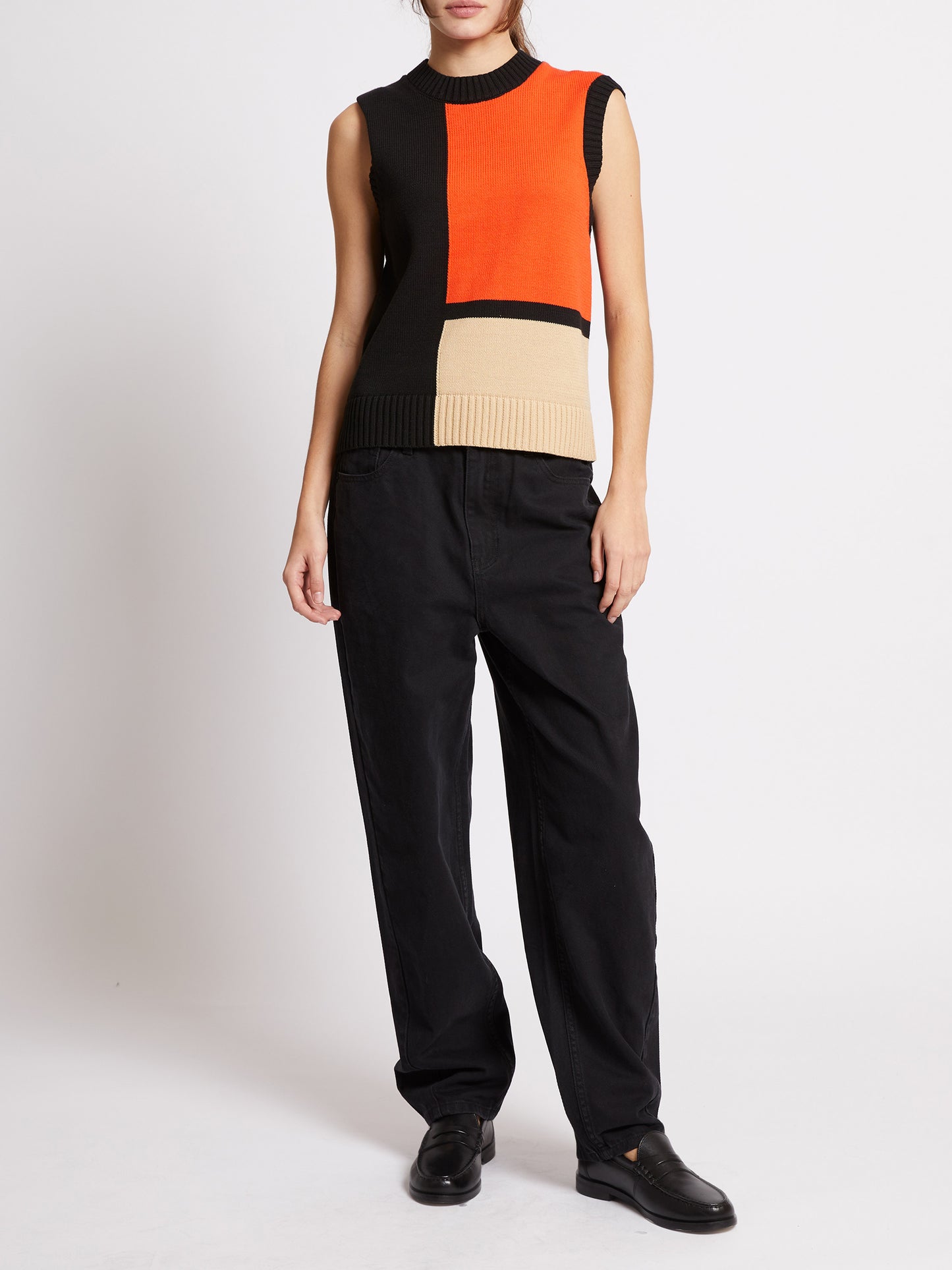 French Connection Varli Colour Block Knit Vest