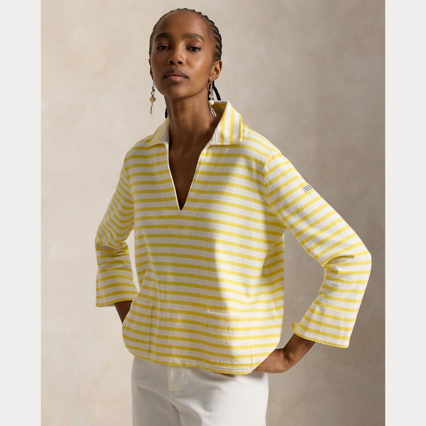 Polo Ralph Lauren Striped Spilt-Placket Mariner Tee