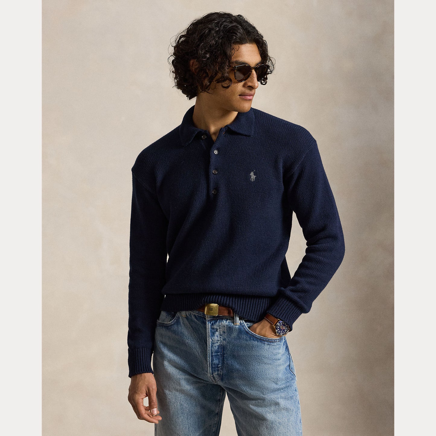 Polo Ralph Lauren Relaxed Fit Cable Cotton Polo Sweater