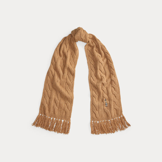 Polo Ralph Lauren Polo Bear Cable Knit Wool Blend Scarf