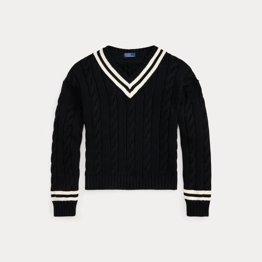 Polo Ralph Lauren Aran Knit Cotton Cricket Sweater