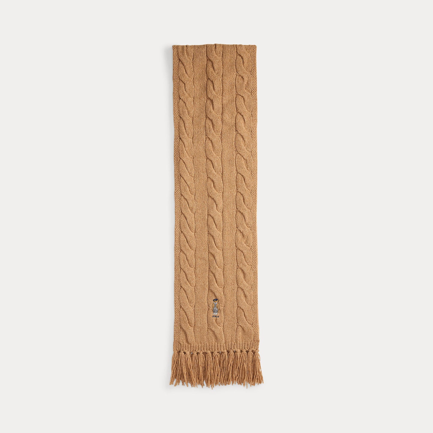 Polo Ralph Lauren Polo Bear Cable Knit Wool Blend Scarf