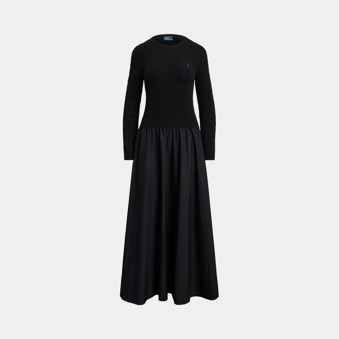 Polo Ralph Lauren Cable Knit Poplin Dress