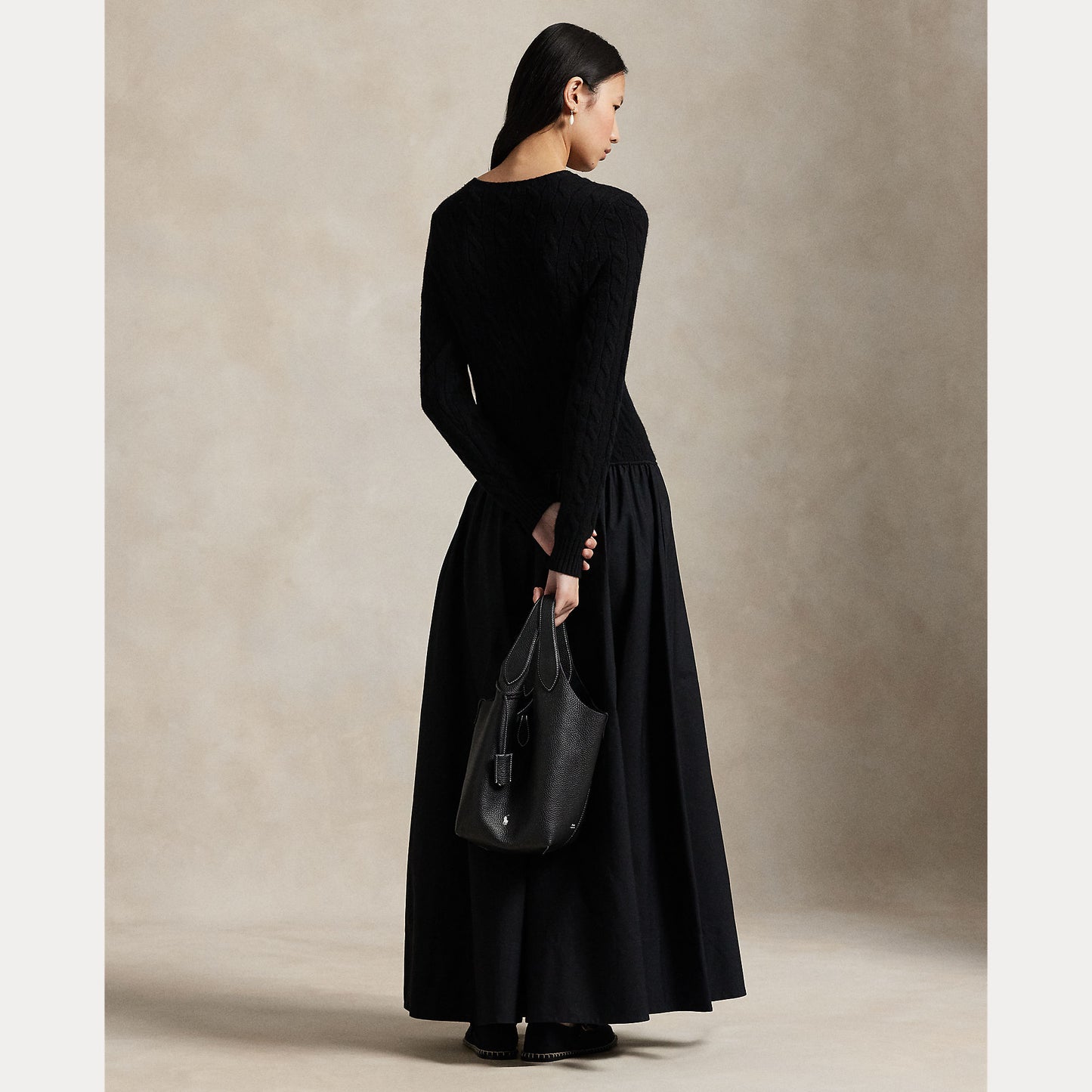 Polo Ralph Lauren Cable Knit Poplin Dress