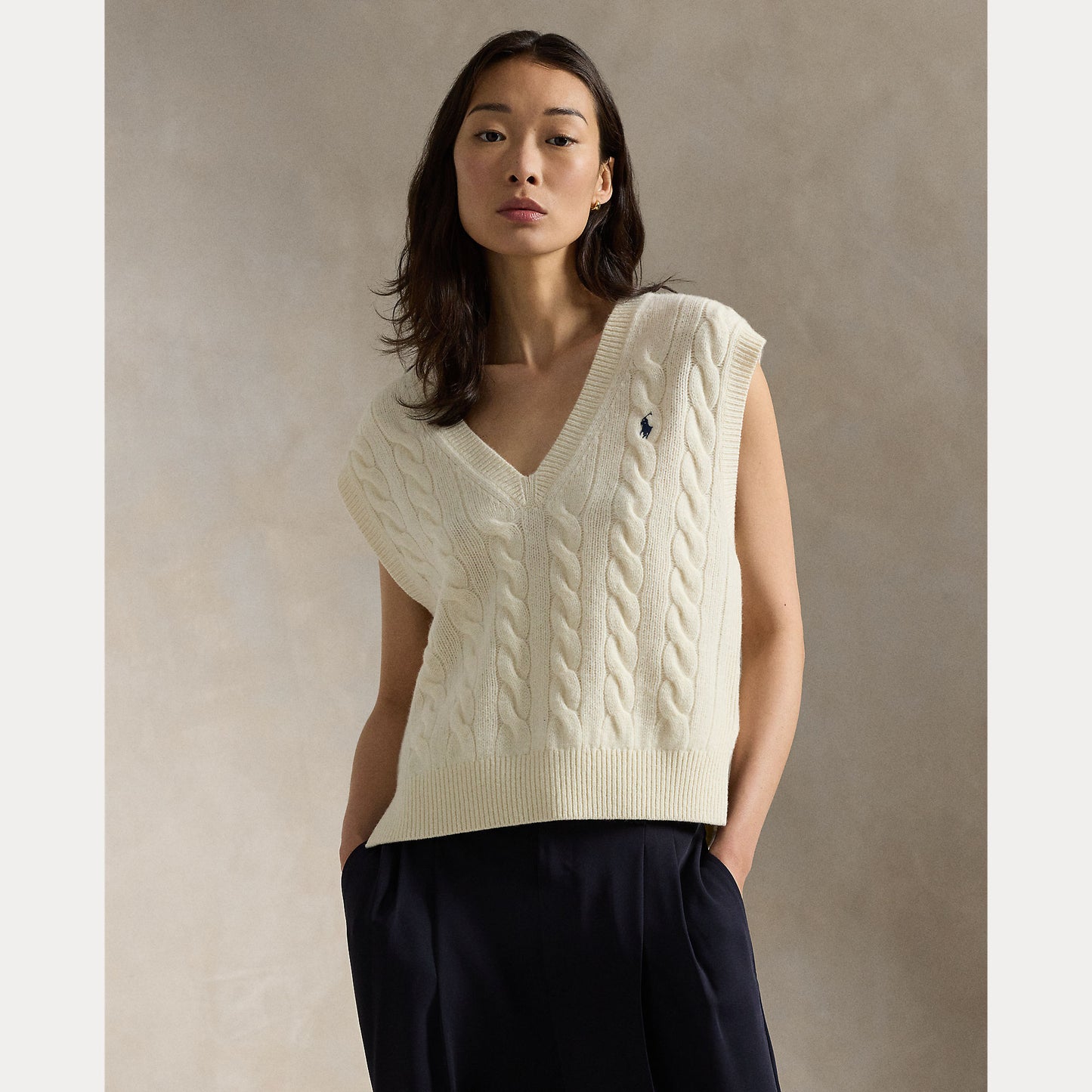 Polo Ralph Lauren Cable-Knit Wool-Cashmere Sweater Vest