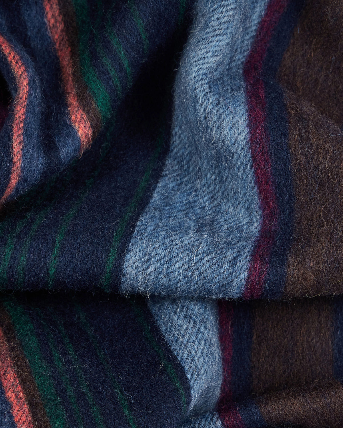 Paul Smith Navy Wool Multi Colour Stripe Scarf