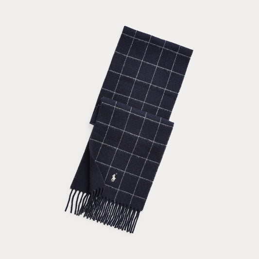 Polo Ralph Lauren Windowpane plaid Wool-Blend Scarf