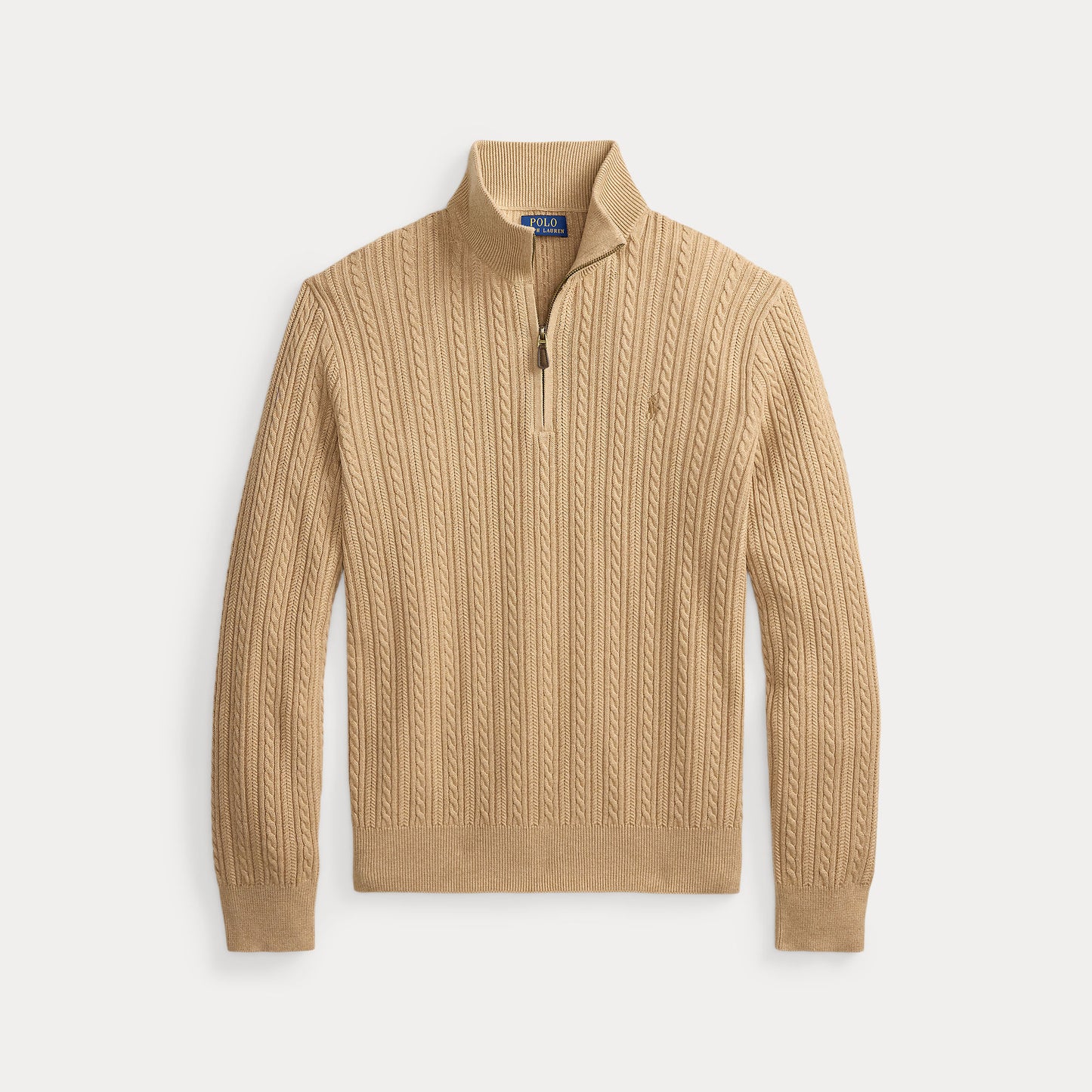 Polo Ralph Lauren Cable Knit Cotton Mockneck Sweater