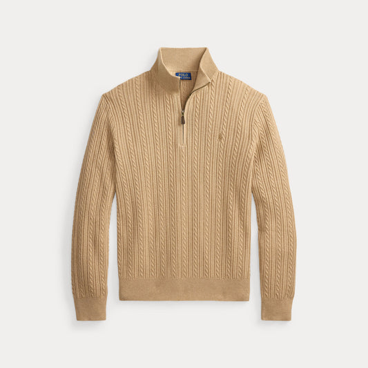 Polo Ralph Lauren Cable Knit Cotton Mockneck Sweater