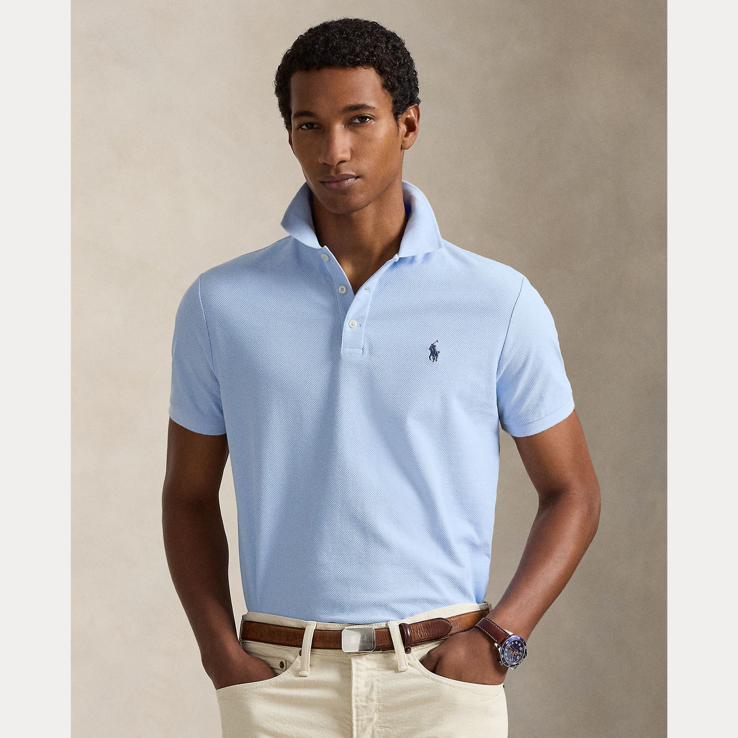 Polo Ralph Lauren Custom Slim Fit Honeycomb-Mesh Polo