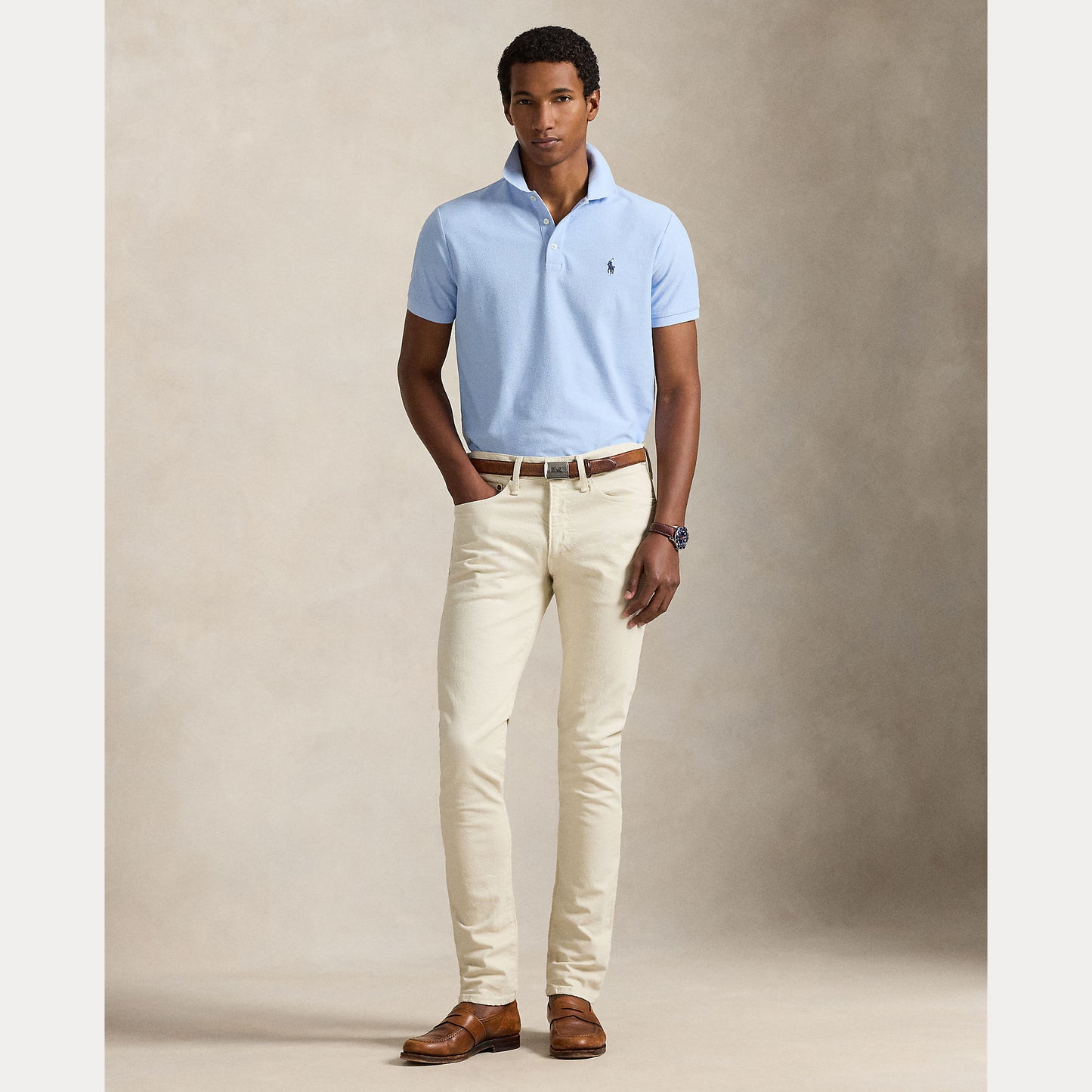 Polo Ralph Lauren Custom Slim Fit Honeycomb-Mesh Polo