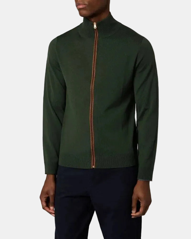 Paul Smith Merino Wool Zip Through Cardigan