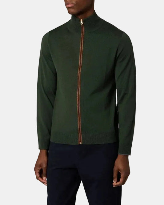 Paul Smith Merino Wool Zip Through Cardigan