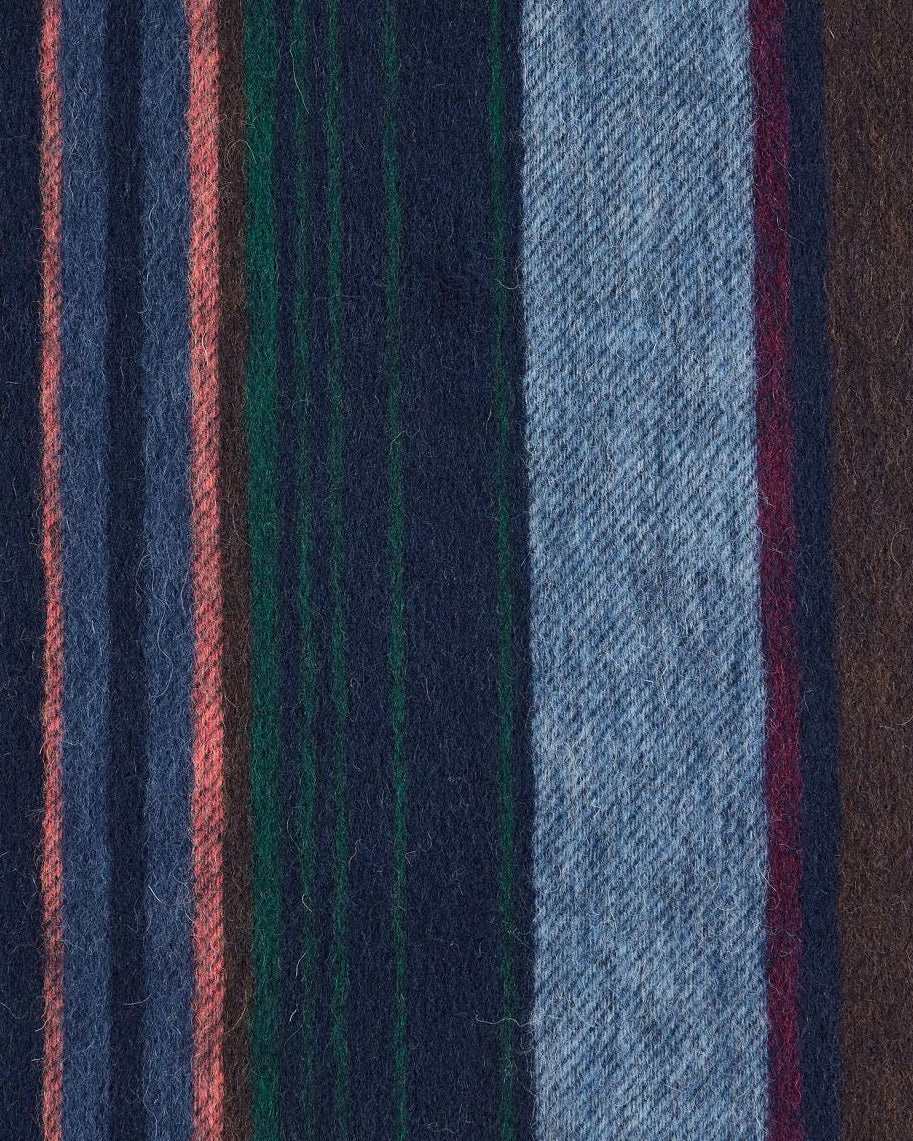 Paul Smith Navy Wool Multi Colour Stripe Scarf