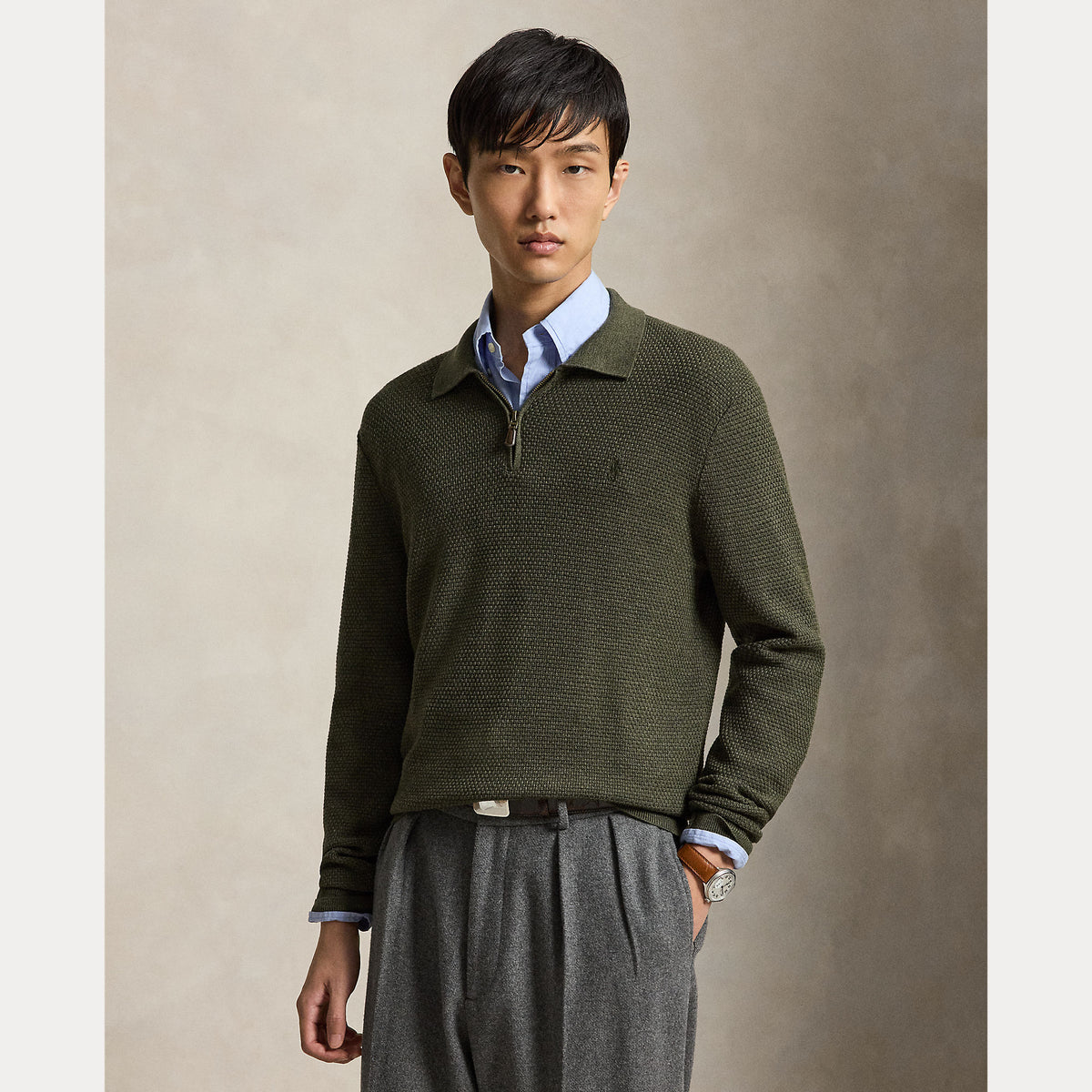 Polo Ralph Lauren Washable Wool Polo-Collar Sweater