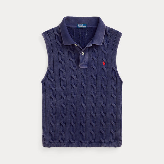 Polo Ralph Lauren Cable Knit Cropped Polo Knit
