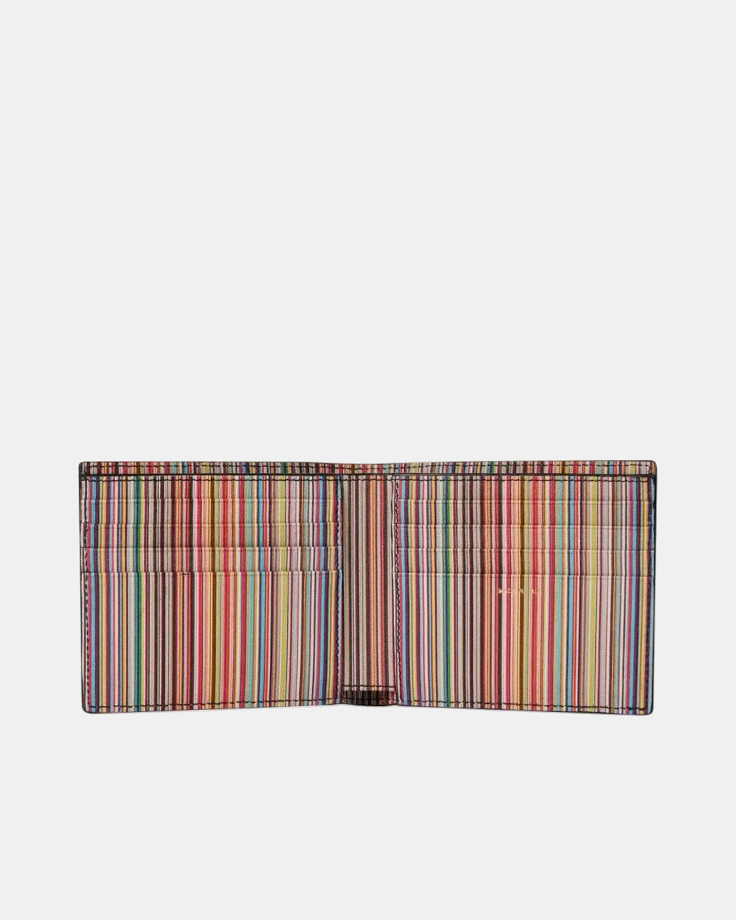 Paul Smith Black Leather 'Signature Stripe' Interior Billfold Wallet
