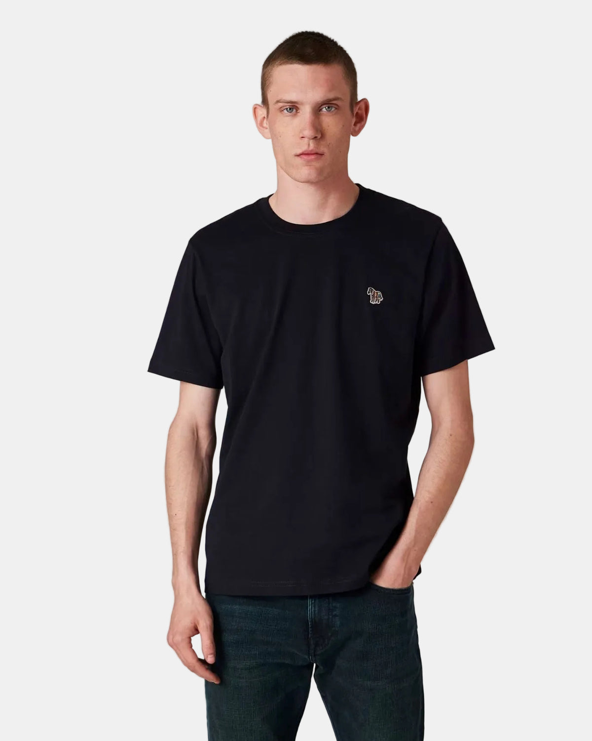 Paul Smith Navy Cotton Zebra Logo T-Shirt