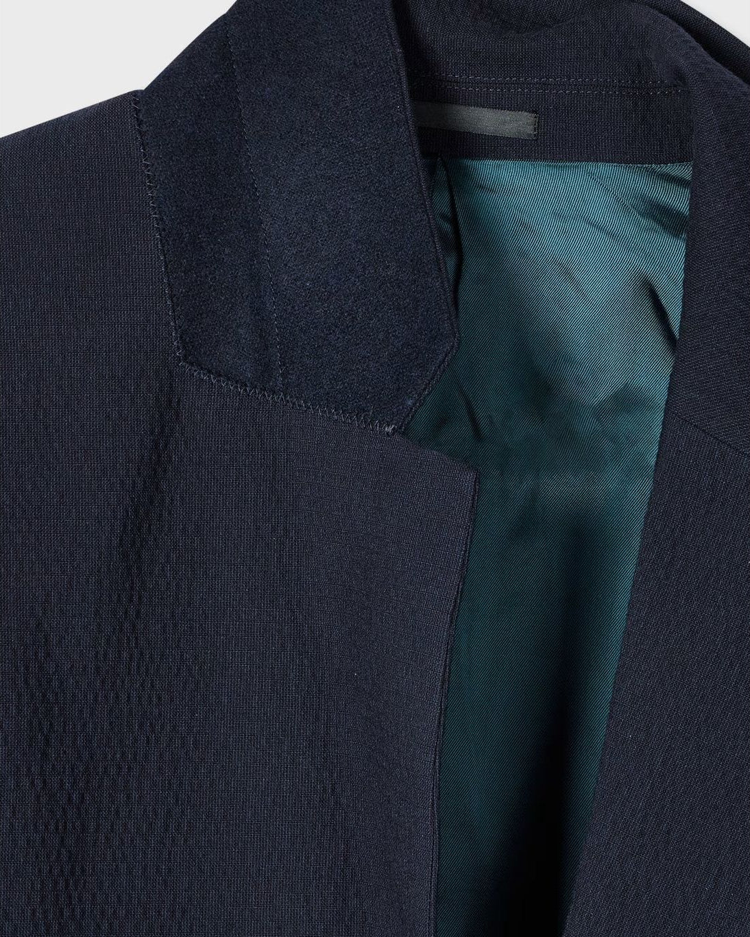 Paul Smith Navy Seersucker Cotton Check Buggy-Lined Blazer