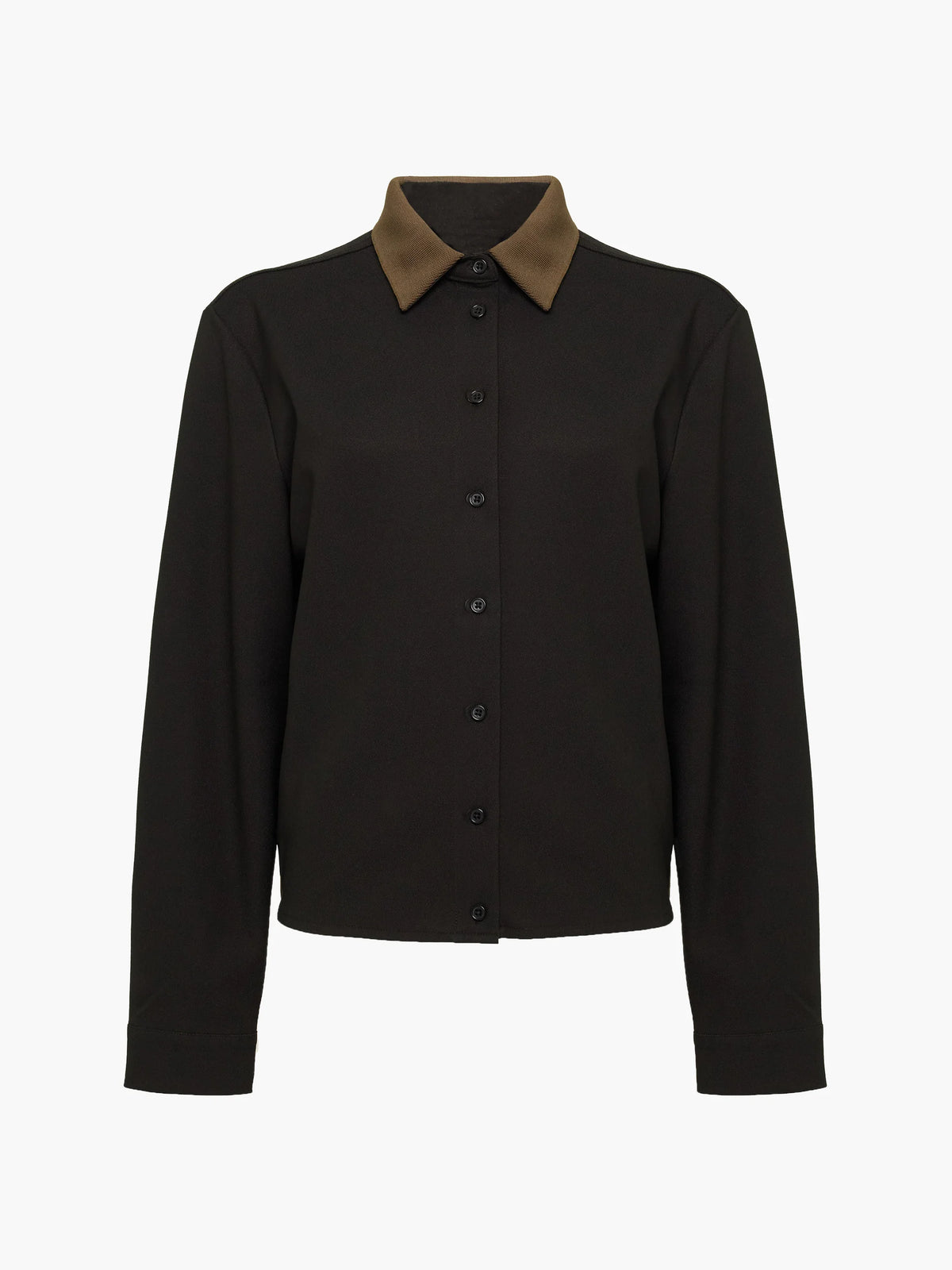 French Connection Veda Black Contrast Collar Shirt