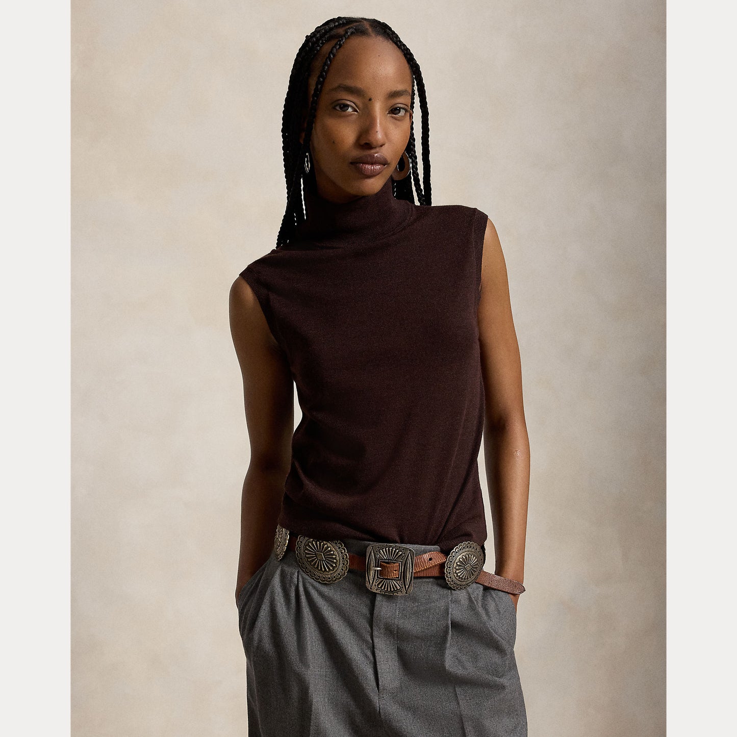 Polo Ralph Lauren Sleeveless Wool Turtle Neck