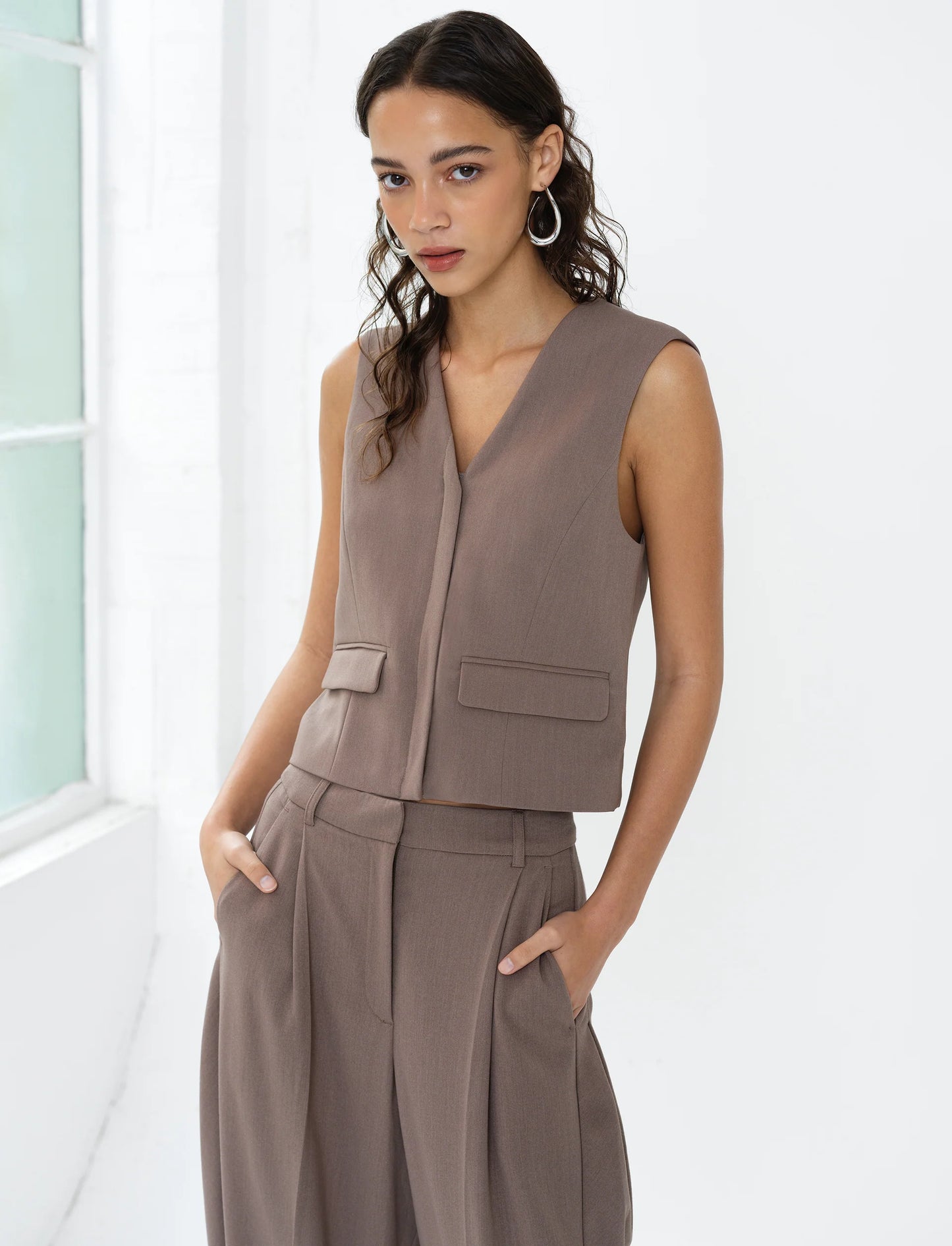French Connection Vienna V Neck Pocket Waistcoat