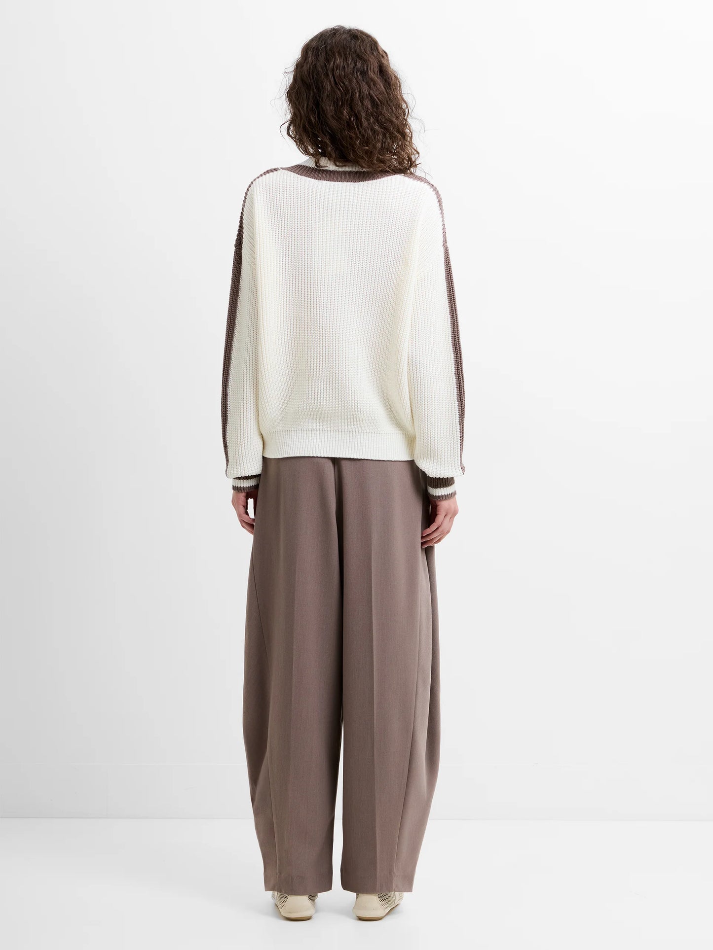 French Connection Varli Knit Varsity V Neck Jumper
