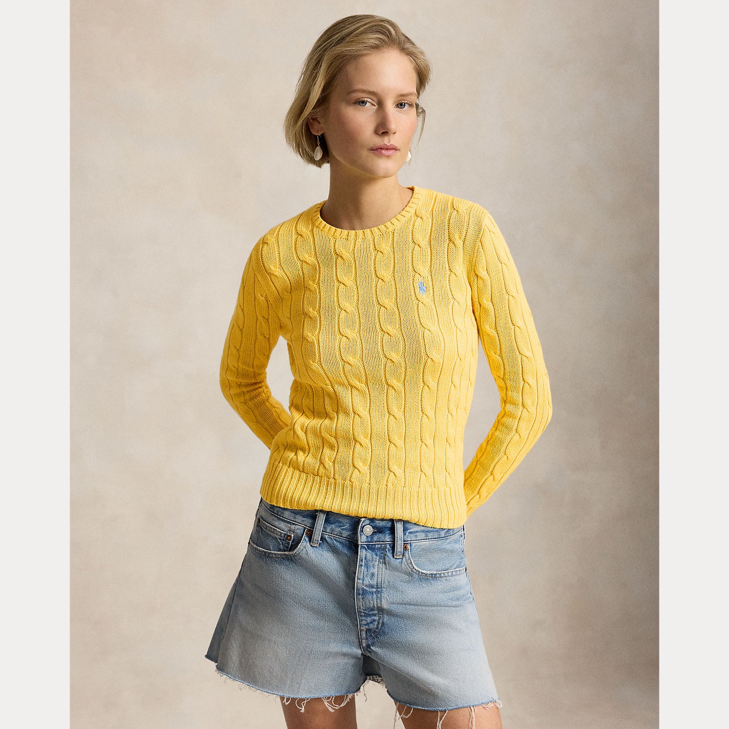 Polo Ralph Lauren Cable Knit Cotton Crewneck Sweater